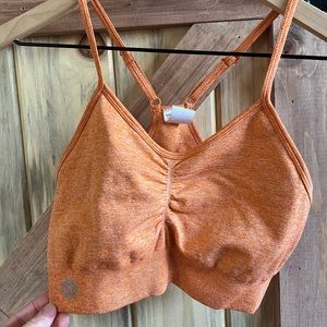 Orange Stretchy Sports Bra